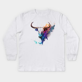 Texas Longhorn Bull Kids Long Sleeve T-Shirt